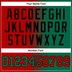 Custom Stitched Red Kelly Green-Black Gradient Fashion Sports Pullover Sweatshirt Hoodie photo 4