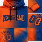 Custom Stitched Royal Orange-Black Gradient Fashion Sports Pullover Sweatshirt Hoodie detail