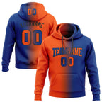 Custom Stitched Royal Orange-Black Gradient Fashion Sports Pullover Sweatshirt Hoodie photo 1