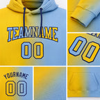 Custom Stitched Light Blue Yellow-Navy Gradient Fashion Sports Pullover Sweatshirt Hoodie detail