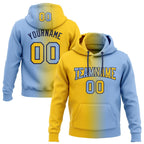 Custom Stitched Light Blue Yellow-Navy Gradient Fashion Sports Pullover Sweatshirt Hoodie photo 1