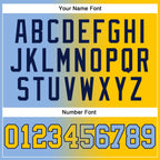 Custom Stitched Light Blue Yellow-Navy Gradient Fashion Sports Pullover Sweatshirt Hoodie photo 3