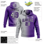 Custom Stitched Purple Gray-Black Gradient Fashion Sports Pullover Sweatshirt Hoodie photo 2