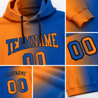 Custom Stitched Thunder Blue Bay Orange-Black Gradient Fashion Sports Pullover Sweatshirt Hoodie detail