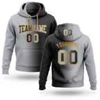 Custom Stitched Black Gray-Old Gold Gradient Fashion Sports Pullover Sweatshirt Hoodie