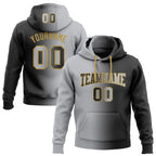 Custom Stitched Black Gray-Old Gold Gradient Fashion Sports Pullover Sweatshirt Hoodie photo 1
