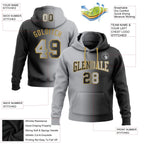 Custom Stitched Black Gray-Old Gold Gradient Fashion Sports Pullover Sweatshirt Hoodie photo 2