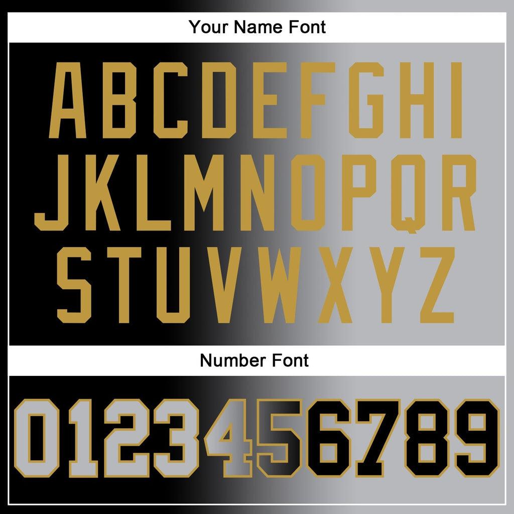 Custom Stitched Black Gray-Old Gold Gradient Fashion Sports Pullover Sweatshirt Hoodie photo 4