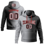 Custom Stitched Black Gray-Red Gradient Fashion Sports Pullover Sweatshirt Hoodie photo 1