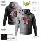 Custom Stitched Black Gray-Red Gradient Fashion Sports Pullover Sweatshirt Hoodie photo 2
