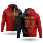 Custom Stitched Black Red-Old Gold Gradient Fashion Sports Pullover Sweatshirt Hoodie