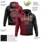 Custom Stitched Black Crimson-City Cream Gradient Fashion Sports Pullover Sweatshirt Hoodie photo 2