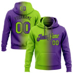 Custom Stitched Purple Neon Green-Black Gradient Fashion Sports Pullover Sweatshirt Hoodie photo 1