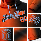Custom Stitched Black Orange-Light Blue Gradient Fashion Sports Pullover Sweatshirt Hoodie detail