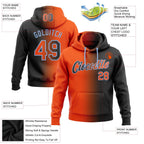 Custom Stitched Black Orange-Light Blue Gradient Fashion Sports Pullover Sweatshirt Hoodie photo 2