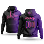 Custom Stitched Black Purple-Pink Gradient Fashion Sports Pullover Sweatshirt Hoodie