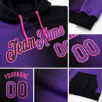 Custom Stitched Black Purple-Pink Gradient Fashion Sports Pullover Sweatshirt Hoodie detail