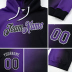 Custom Stitched Black Purple-Gray Gradient Fashion Sports Pullover Sweatshirt Hoodie detail