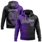 Custom Stitched Black Purple-Gray Gradient Fashion Sports Pullover Sweatshirt Hoodie photo 1