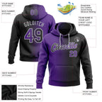 Custom Stitched Black Purple-Gray Gradient Fashion Sports Pullover Sweatshirt Hoodie photo 2