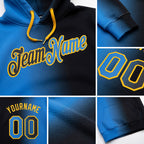Custom Stitched Black Powder Blue-Gold Gradient Fashion Sports Pullover Sweatshirt Hoodie detail