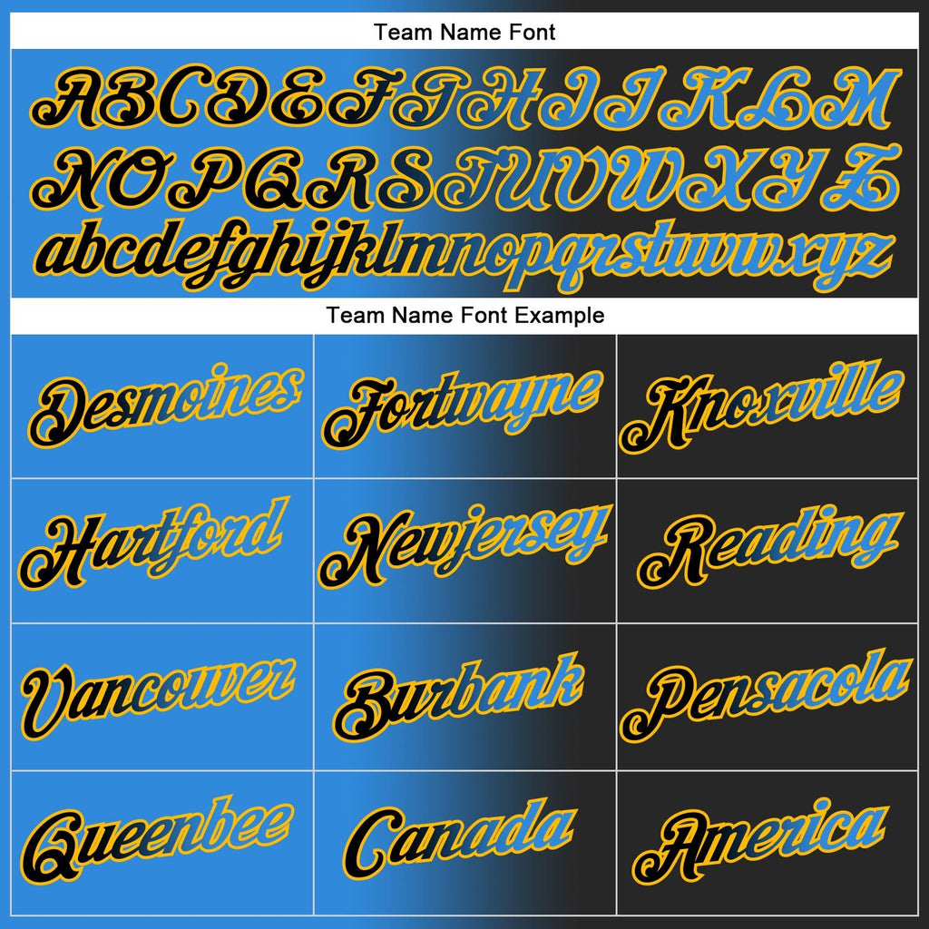 Custom Stitched Black Powder Blue-Gold Gradient Fashion Sports Pullover Sweatshirt Hoodie photo 4