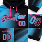 Custom Stitched Black Sky Blue-Pink Gradient Fashion Sports Pullover Sweatshirt Hoodie detail