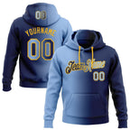 Custom Stitched Navy Light Blue-Gold Gradient Fashion Sports Pullover Sweatshirt Hoodie photo 1