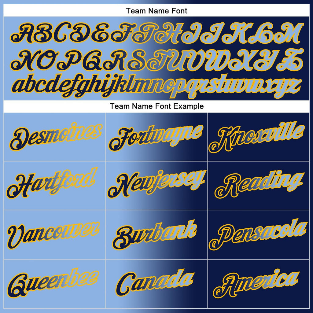 Custom Stitched Navy Light Blue-Gold Gradient Fashion Sports Pullover Sweatshirt Hoodie photo 3
