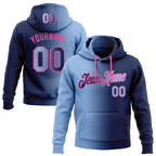 Custom Stitched Navy Light Blue-Pink Gradient Fashion Sports Pullover Sweatshirt Hoodie photo 1