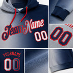 Custom Stitched Navy Gray-Red Gradient Fashion Sports Pullover Sweatshirt Hoodie detail