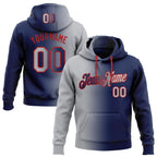 Custom Stitched Navy Gray-Red Gradient Fashion Sports Pullover Sweatshirt Hoodie photo 1