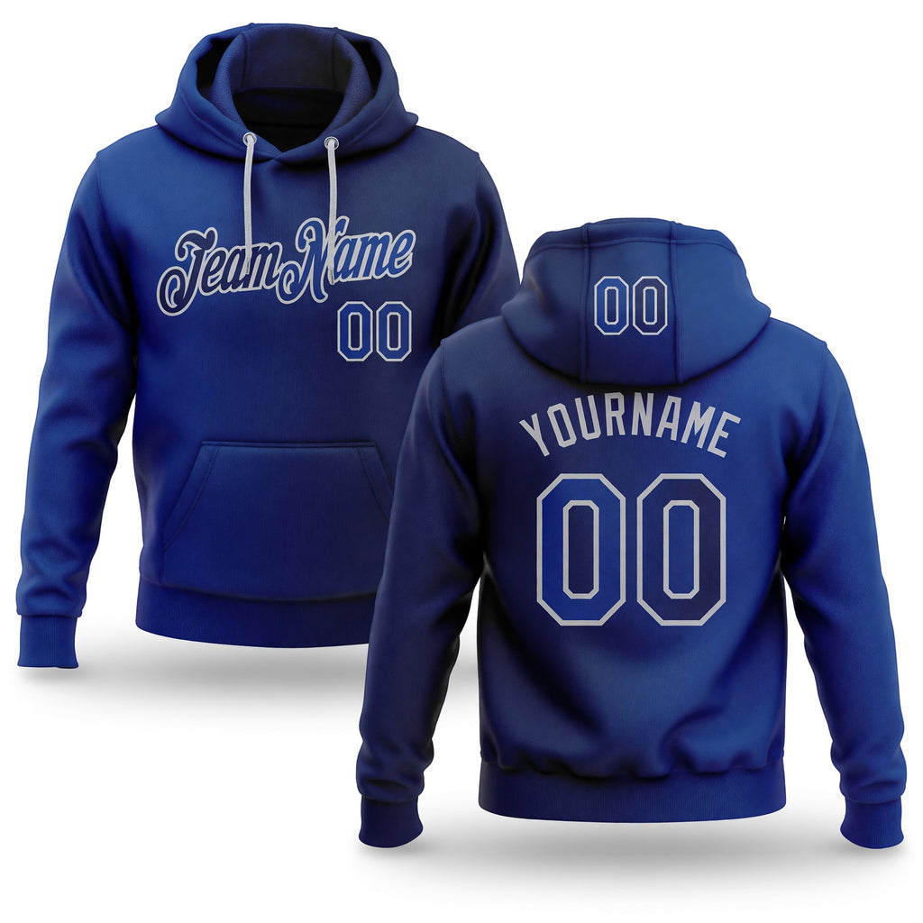 Custom Stitched Navy Royal-Gray Gradient Fashion Sports Pullover Sweatshirt Hoodie