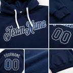 Custom Stitched Navy Royal-Gray Gradient Fashion Sports Pullover Sweatshirt Hoodie detail