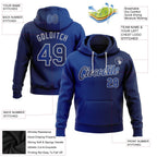 Custom Stitched Navy Royal-Gray Gradient Fashion Sports Pullover Sweatshirt Hoodie photo 2