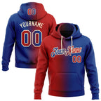 Custom Stitched Royal Red-Cream Gradient Fashion Sports Pullover Sweatshirt Hoodie photo 1