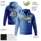 Custom Stitched Royal Light Blue-Gold Gradient Fashion Sports Pullover Sweatshirt Hoodie photo 2