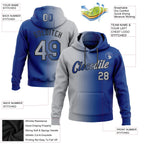 Custom Stitched Royal Gray-Black Gradient Fashion Sports Pullover Sweatshirt Hoodie photo 2