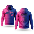 Custom Stitched Royal Pink-Black Gradient Fashion Sports Pullover Sweatshirt Hoodie
