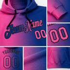 Custom Stitched Royal Pink-Black Gradient Fashion Sports Pullover Sweatshirt Hoodie detail