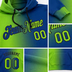 Custom Stitched Royal Neon Green-Black Gradient Fashion Sports Pullover Sweatshirt Hoodie detail