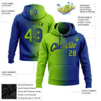 Custom Stitched Royal Neon Green-Black Gradient Fashion Sports Pullover Sweatshirt Hoodie photo 2