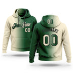 Custom Stitched Green Cream-Black Gradient Fashion Sports Pullover Sweatshirt Hoodie