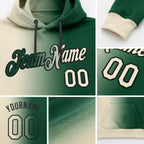 Custom Stitched Green Cream-Black Gradient Fashion Sports Pullover Sweatshirt Hoodie detail