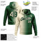 Custom Stitched Green Cream-Black Gradient Fashion Sports Pullover Sweatshirt Hoodie photo 2