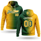 Custom Stitched Green Gold-Cream Gradient Fashion Sports Pullover Sweatshirt Hoodie