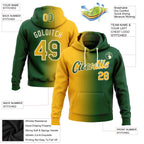 Custom Stitched Green Gold-Cream Gradient Fashion Sports Pullover Sweatshirt Hoodie photo 2
