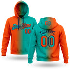 Custom Stitched Aqua Orange-Navy Gradient Fashion Sports Pullover Sweatshirt Hoodie