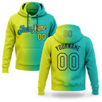 Custom Stitched Aqua Neon Yellow-Navy Gradient Fashion Sports Pullover Sweatshirt Hoodie