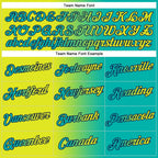 Custom Stitched Aqua Neon Yellow-Navy Gradient Fashion Sports Pullover Sweatshirt Hoodie photo 2